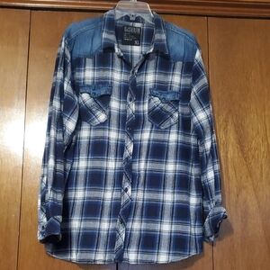 Levi's Blue and White Checkered Shirt